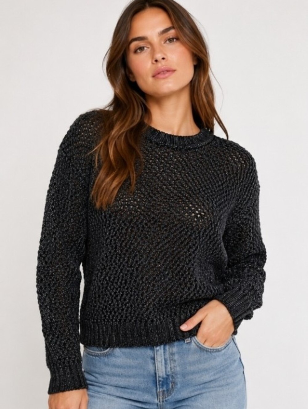 Rue 21 Black Knit Sweater Size Large